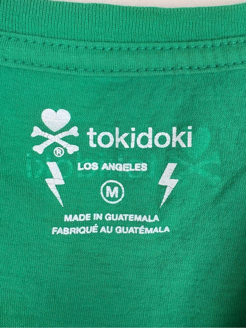 Tokidoki Donutella Floral Crew Neck Cropped Short Sleeve Tee in Green/White - Picture 7 of 9